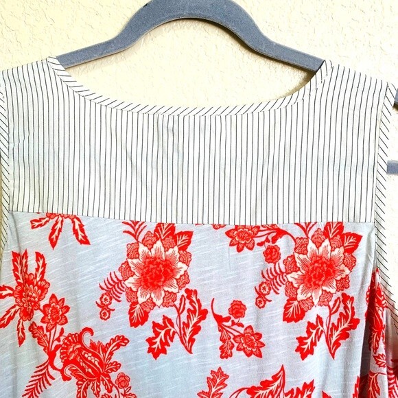 Vintage America red and misty blue floral sleeveless top size S - Picture 5 of 8